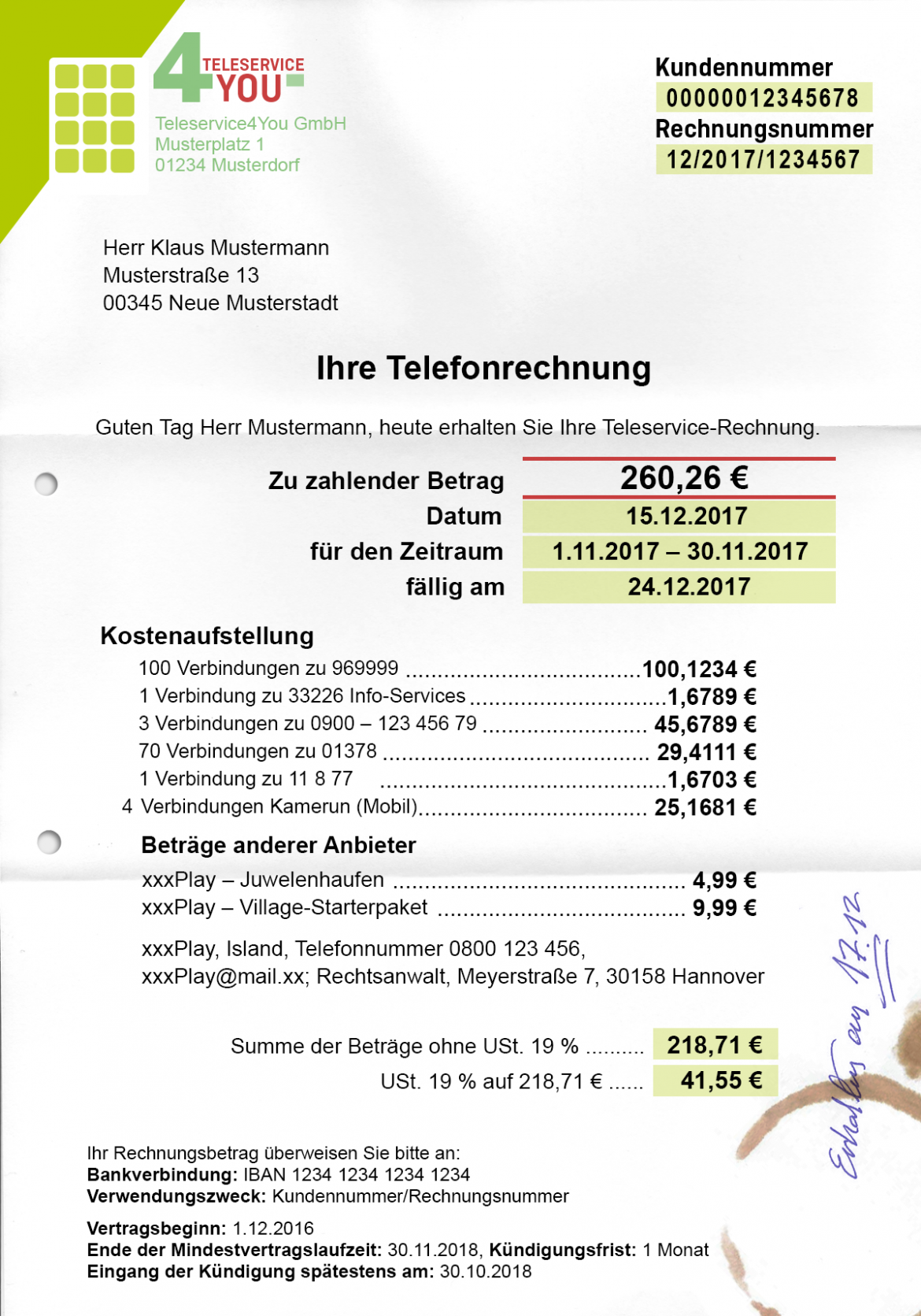 Telefonrechnung Modul