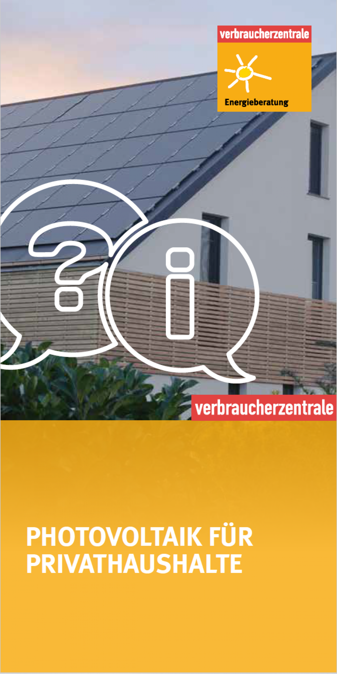 Energieberatung der Verbraucherzentrale - Photovoltaik für Privathaushalte Flyer